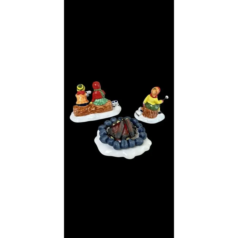 Department 56 Snow Village Marshmallow Roast 54780 WORKING & COMPLETE NIB